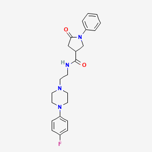 molecular formula C23H27FN4O2 B2468073 N-(2-(4-(4-氟苯基)哌嗪-1-基)乙基)-5-氧代-1-苯基吡咯烷-3-甲酰胺 CAS No. 1049468-54-3