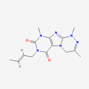 molecular formula C14H18N6O2 B2468074 (E)-7-(but-2-en-1-yl)-1,3,9-trimethyl-7,9-dihydro-[1,2,4]triazino[3,4-f]purine-6,8(1H,4H)-dione CAS No. 919027-31-9