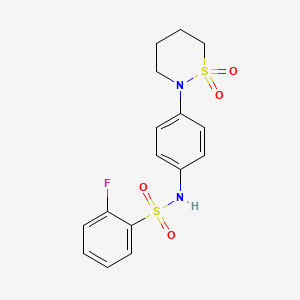 N-[4-(1,1-dioxo-1lambda6,2-thiazinan-2-yl)phenyl]-2-fluorobenzene-1-sulfonamide