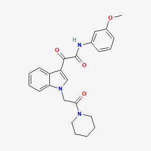 N-(3-methoxyphenyl)-2-oxo-2-{1-[2-oxo-2-(piperidin-1-yl)ethyl]-1H-indol-3-yl}acetamide