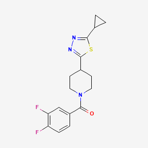 molecular formula C17H17F2N3OS B2468084 (4-(5-Cyclopropyl-1,3,4-thiadiazol-2-yl)piperidin-1-yl)(3,4-difluorophenyl)methanone CAS No. 1203316-39-5