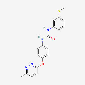 molecular formula C19H18N4O2S B2468094 1-(4-((6-Methylpyridazin-3-yl)oxy)phenyl)-3-(3-(methylthio)phenyl)urea CAS No. 1206998-00-6