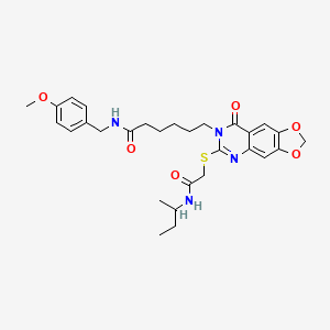 6-[6-[2-(butan-2-ylamino)-2-oxoethyl]sulfanyl-8-oxo-[1,3]dioxolo[4,5-g]quinazolin-7-yl]-N-[(4-methoxyphenyl)methyl]hexanamide