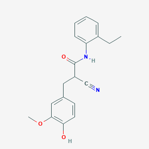 molecular formula C19H20N2O3 B2468115 2-cyano-N-(2-ethylphenyl)-3-(4-hydroxy-3-methoxyphenyl)propanamide CAS No. 732247-61-9