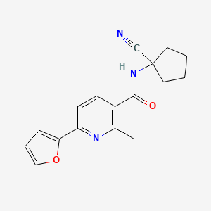 molecular formula C17H17N3O2 B2468118 N-(1-cyanocyclopentyl)-6-(furan-2-yl)-2-methylpyridine-3-carboxamide CAS No. 1311762-46-5