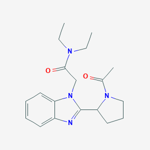 2-[2-(1-acetyl-2-pyrrolidinyl)-1H-benzimidazol-1-yl]-N,N-diethylacetamide
