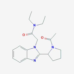 molecular formula C19H26N4O2 B246812 2-[2-(1-acetyl-2-pyrrolidinyl)-1H-benzimidazol-1-yl]-N,N-diethylacetamide 