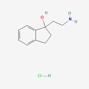 molecular formula C11H16ClNO B2468122 1-(2-Aminoethyl)-2,3-dihydroinden-1-ol;hydrochloride CAS No. 2361635-98-3