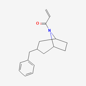 molecular formula C17H21NO B2468125 1-(3-Benzyl-8-azabicyclo[3.2.1]octan-8-yl)prop-2-en-1-one CAS No. 2196447-27-3