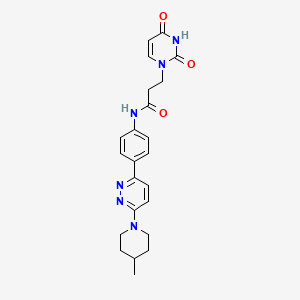 molecular formula C23H26N6O3 B2468142 3-(2,4-dioxo-3,4-dihydropyrimidin-1(2H)-yl)-N-(4-(6-(4-methylpiperidin-1-yl)pyridazin-3-yl)phenyl)propanamide CAS No. 1207018-90-3