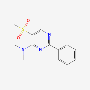 molecular formula C13H15N3O2S B2468150 N,N-dimethyl-5-(methylsulfonyl)-2-phenyl-4-pyrimidinamine CAS No. 478080-91-0