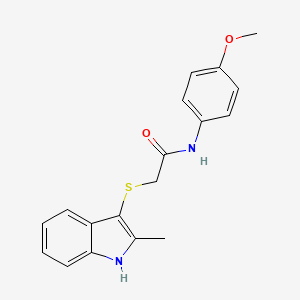 molecular formula C18H18N2O2S B2468151 N-(4-methoxyphenyl)-2-((2-methyl-1H-indol-3-yl)thio)acetamide CAS No. 536701-83-4