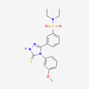 N,N-diethyl-3-[4-(3-methoxyphenyl)-5-sulfanyl-4H-1,2,4-triazol-3-yl]benzene-1-sulfonamide
