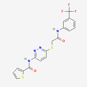 N-(6-((2-oxo-2-((3-(trifluoromethyl)phenyl)amino)ethyl)thio)pyridazin-3-yl)thiophene-2-carboxamide