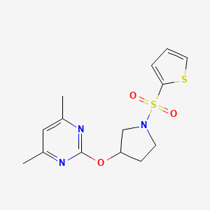 4,6-Dimethyl-2-((1-(thiophen-2-ylsulfonyl)pyrrolidin-3-yl)oxy)pyrimidine