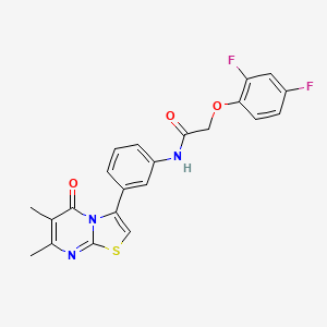 2-(2,4-difluorophenoxy)-N-(3-(6,7-dimethyl-5-oxo-5H-thiazolo[3,2-a]pyrimidin-3-yl)phenyl)acetamide