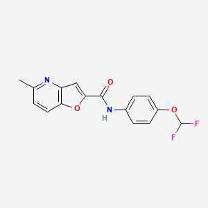 molecular formula C16H12F2N2O3 B2468173 N-(4-(difluoromethoxy)phenyl)-5-methylfuro[3,2-b]pyridine-2-carboxamide CAS No. 942005-68-7