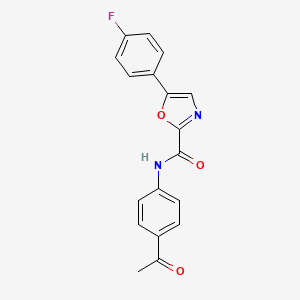 molecular formula C18H13FN2O3 B2468175 N-(4-acetilfenil)-5-(4-fluorofenil)-1,3-oxazol-2-carboxamida CAS No. 955658-94-3