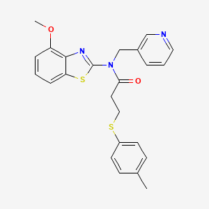molecular formula C24H23N3O2S2 B2468182 N-(4-methoxybenzo[d]thiazol-2-yl)-N-(pyridin-3-ylmethyl)-3-(p-tolylthio)propanamide CAS No. 922992-99-2