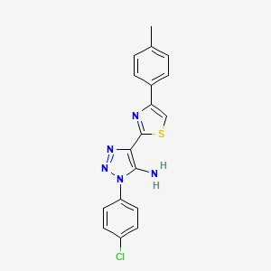 molecular formula C18H14ClN5S B2468187 1-(4-chlorophenyl)-4-[4-(4-methylphenyl)-1,3-thiazol-2-yl]-1H-1,2,3-triazol-5-amine CAS No. 1207024-74-5