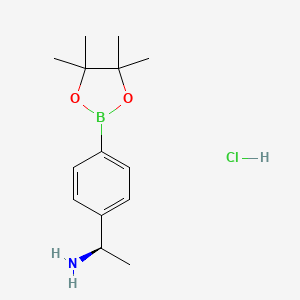 molecular formula C14H23BClNO2 B2468189 (R)-1-(4-(4,4,5,5-tetramethyl-1,3,2-dioxaborolan-2-yl)phenyl)ethanamine HCl salt CAS No. 1346819-06-4