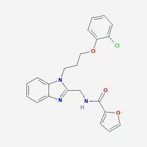 molecular formula C22H20ClN3O3 B246819 N-({1-[3-(2-chlorophenoxy)propyl]-1H-benzimidazol-2-yl}methyl)-2-furamide 