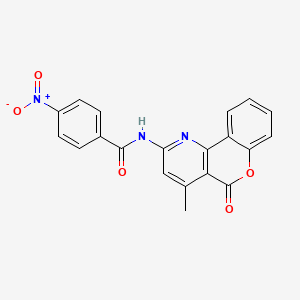 molecular formula C20H13N3O5 B2468200 N-(4-methyl-5-oxochromeno[4,3-b]pyridin-2-yl)-4-nitrobenzamide CAS No. 851411-37-5