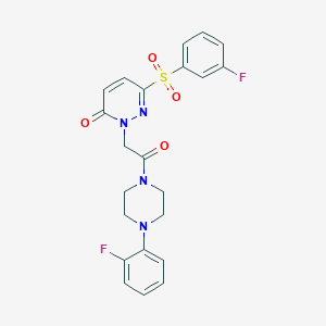 molecular formula C22H20F2N4O4S B2468209 2-(2-(4-(2-fluorophenyl)piperazin-1-yl)-2-oxoethyl)-6-((3-fluorophenyl)sulfonyl)pyridazin-3(2H)-one CAS No. 1251687-42-9