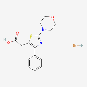 molecular formula C15H17BrN2O3S B2468212 2-[2-(Morpholin-4-yl)-4-phenyl-1,3-thiazol-5-yl]acetic acid hydrobromide CAS No. 1803589-09-4