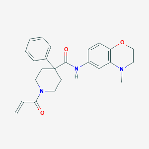 N-(4-Methyl-2,3-dihydro-1,4-benzoxazin-6-yl)-4-phenyl-1-prop-2-enoylpiperidine-4-carboxamide