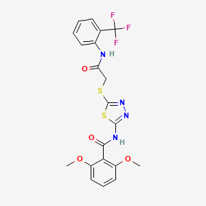 2,6-dimethoxy-N-(5-((2-oxo-2-((2-(trifluoromethyl)phenyl)amino)ethyl)thio)-1,3,4-thiadiazol-2-yl)benzamide