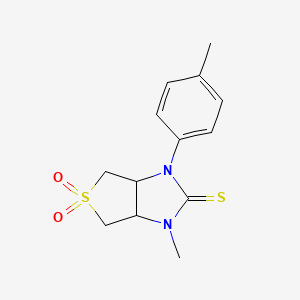 1-methyl-3-(4-methylphenyl)tetrahydro-1H-thieno[3,4-d]imidazole-2(3H)-thione 5,5-dioxide