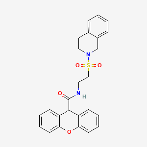 N-(2-((3,4-dihydroisoquinolin-2(1H)-yl)sulfonyl)ethyl)-9H-xanthene-9-carboxamide