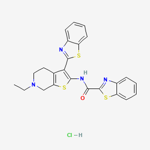 N-(3-(benzo[d]thiazol-2-yl)-6-ethyl-4,5,6,7-tetrahydrothieno[2,3-c]pyridin-2-yl)benzo[d]thiazole-2-carboxamide hydrochloride