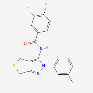 3,4-difluoro-N-[2-(3-methylphenyl)-4,6-dihydrothieno[3,4-c]pyrazol-3-yl]benzamide