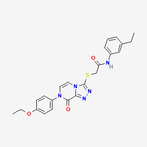 molecular formula C23H23N5O3S B2468241 2-((7-(4-ethoxyphenyl)-8-oxo-7,8-dihydro-[1,2,4]triazolo[4,3-a]pyrazin-3-yl)thio)-N-(3-ethylphenyl)acetamide CAS No. 1223861-94-6