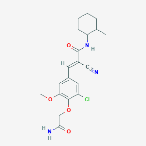 (E)-3-[4-(2-Amino-2-oxoethoxy)-3-chloro-5-methoxyphenyl]-2-cyano-N-(2-methylcyclohexyl)prop-2-enamide
