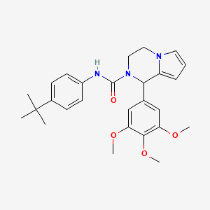 molecular formula C27H33N3O4 B2468245 N-(4-(tert-butyl)phenyl)-1-(3,4,5-trimethoxyphenyl)-3,4-dihydropyrrolo[1,2-a]pyrazine-2(1H)-carboxamide CAS No. 899735-99-0