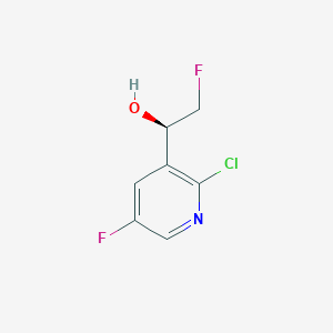 molecular formula C7H6ClF2NO B2468268 (1R)-1-(2-氯-5-氟吡啶-3-基)-2-氟乙醇 CAS No. 2460740-11-6