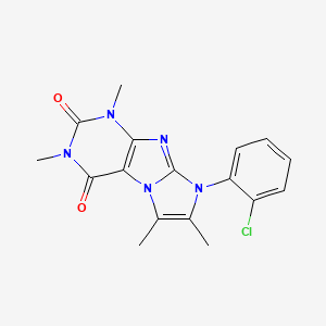 molecular formula C17H16ClN5O2 B2468271 6-(2-Chlorophenyl)-2,4,7,8-tetramethylpurino[7,8-a]imidazole-1,3-dione CAS No. 876672-69-4