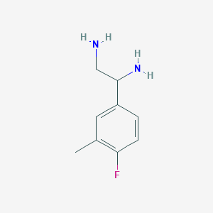 molecular formula C9H13FN2 B2468286 1-(4-Fluoro-3-methylphenyl)ethane-1,2-diamine CAS No. 1035818-97-3