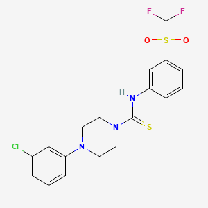 4-(3-chlorophenyl)-N-[3-(difluoromethylsulfonyl)phenyl]piperazine-1-carbothioamide