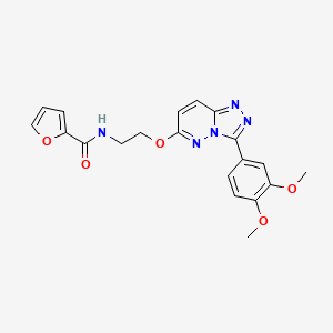 molecular formula C20H19N5O5 B2468295 N-(2-((3-(3,4-dimethoxyphenyl)-[1,2,4]triazolo[4,3-b]pyridazin-6-yl)oxy)ethyl)furan-2-carboxamide CAS No. 1021099-21-7