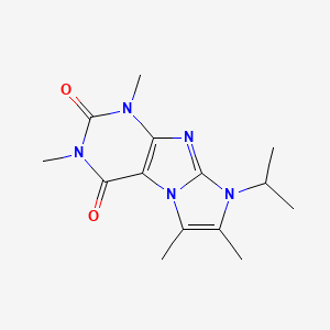 molecular formula C14H19N5O2 B2468303 2,4,7,8-Tetramethyl-6-propan-2-ylpurino[7,8-a]imidazole-1,3-dione CAS No. 878734-37-3