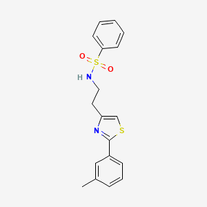 N-(2-(2-(m-tolyl)thiazol-4-yl)ethyl)benzenesulfonamide