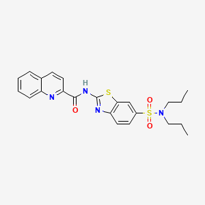 N-[6-(dipropylsulfamoyl)-1,3-benzothiazol-2-yl]quinoline-2-carboxamide
