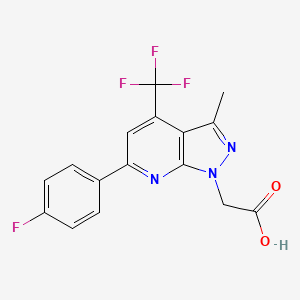 [6-(4-fluorophenyl)-3-methyl-4-(trifluoromethyl)-1H-pyrazolo[3,4-b]pyridin-1-yl]acetic acid