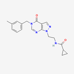 molecular formula C19H21N5O2 B2468334 N-(2-(5-(3-methylbenzyl)-4-oxo-4,5-dihydro-1H-pyrazolo[3,4-d]pyrimidin-1-yl)ethyl)cyclopropanecarboxamide CAS No. 922117-97-3