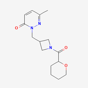 6-Methyl-2-[[1-(oxane-2-carbonyl)azetidin-3-yl]methyl]pyridazin-3-one