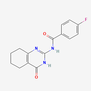 molecular formula C15H14FN3O2 B2468342 4-氟-N-(4-氧代-3,4,5,6,7,8-六氢-2-喹唑啉基)苯甲酰胺 CAS No. 338401-47-1